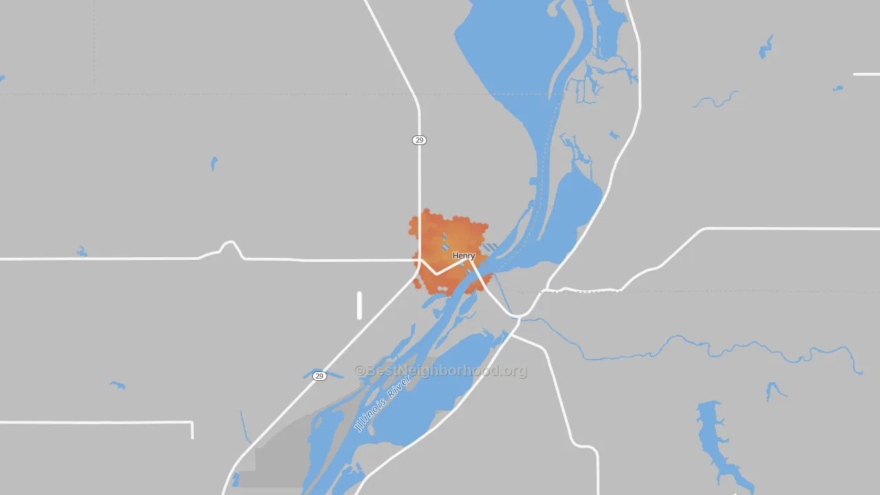 Bike Grade map of Henry, IL
