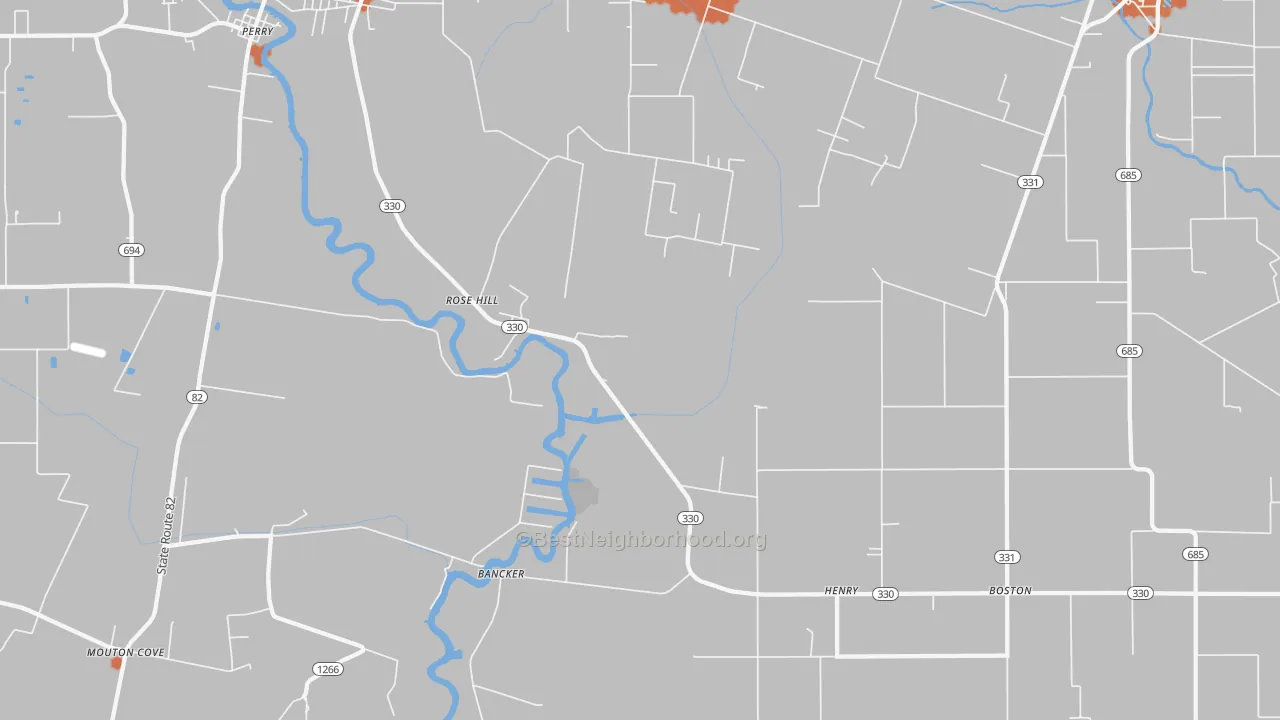 Bike Grade map of Henry, LA