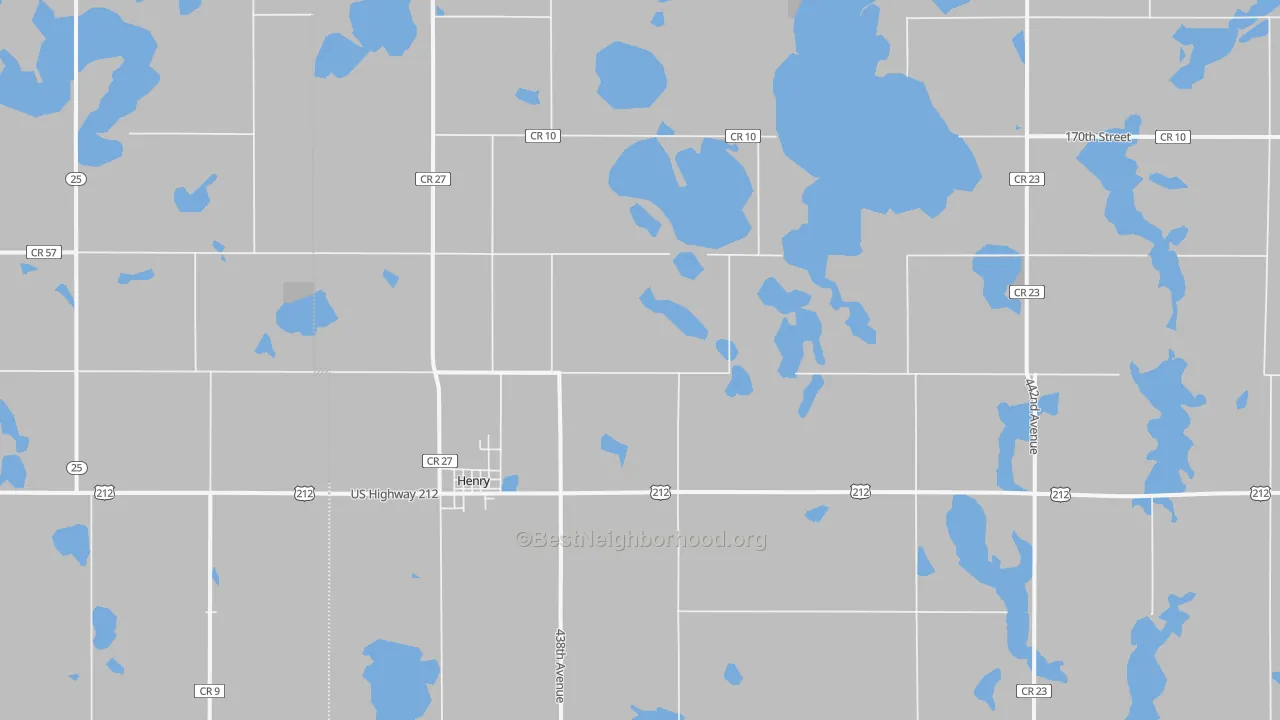 Bike Grade map of Henry, SD