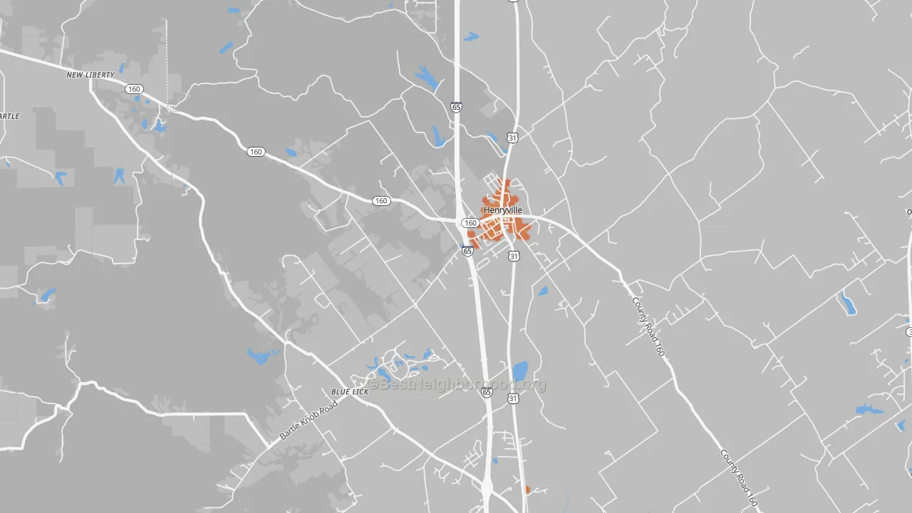 Bike Grade map of Henryville, IN