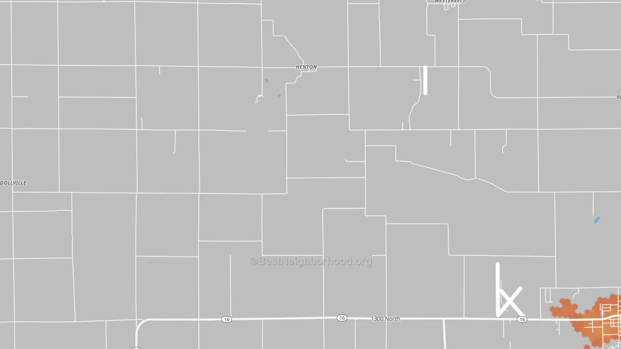 Bike Grade map of Henton, IL