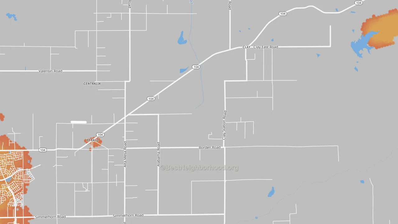 Bike Grade map of Herald, CA