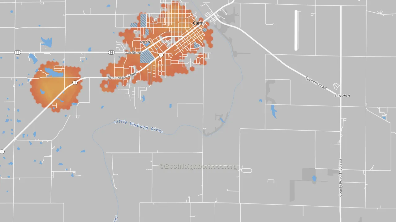 Bike Grade map of Herald, IL