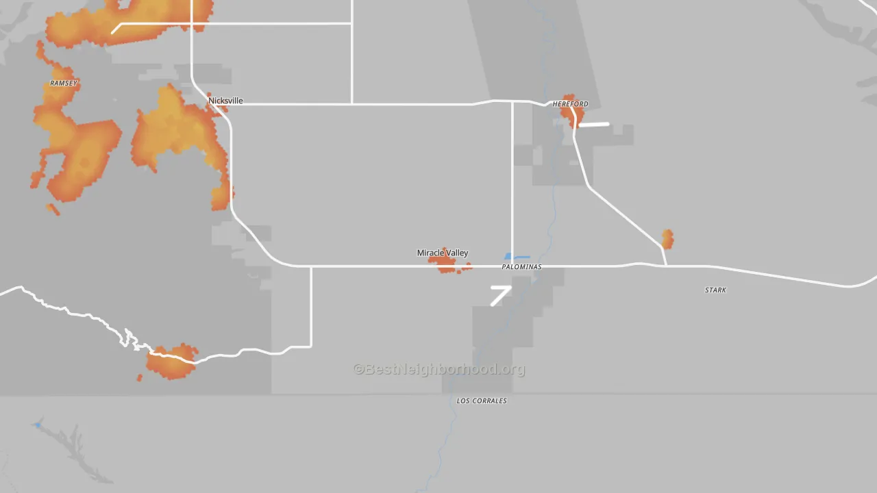 Bike Grade map of Hereford, AZ
