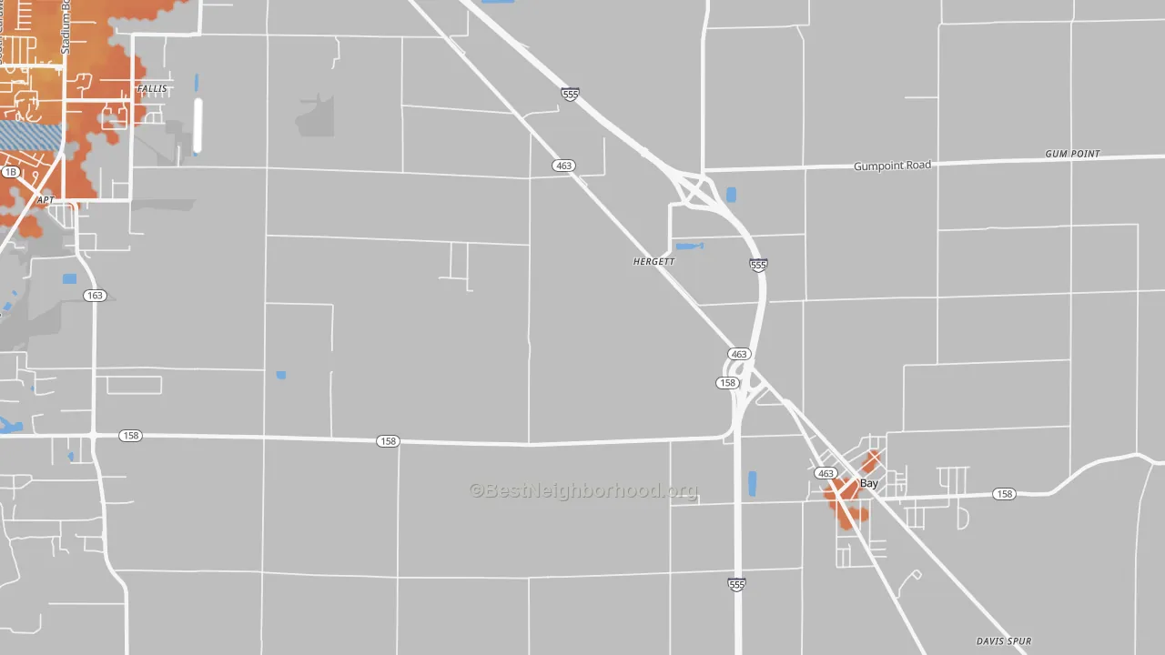 Bike Grade map of Hergett, AR