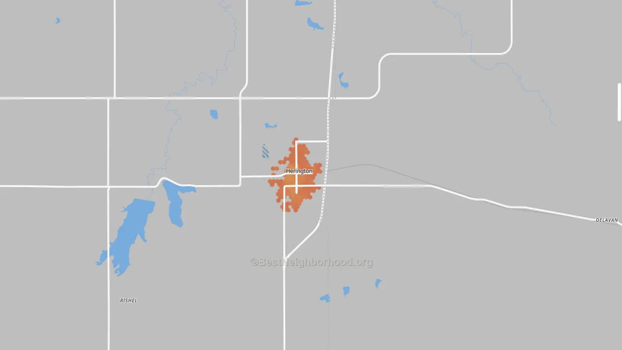 Bike Grade map of Herington, KS
