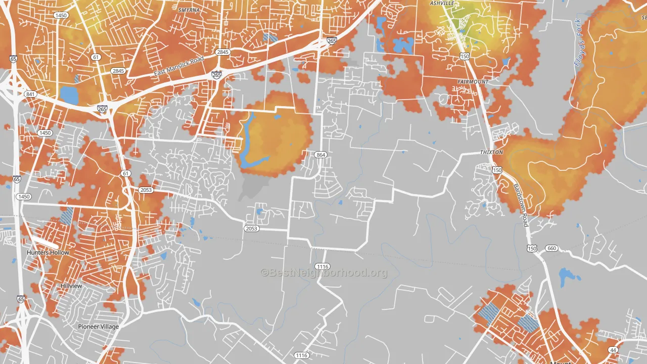 Bike Grade map of Heritage Creek, KY