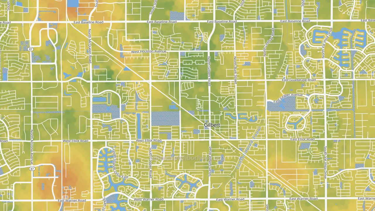 Bike Grade map of Heritage District, Gilbert, AZ