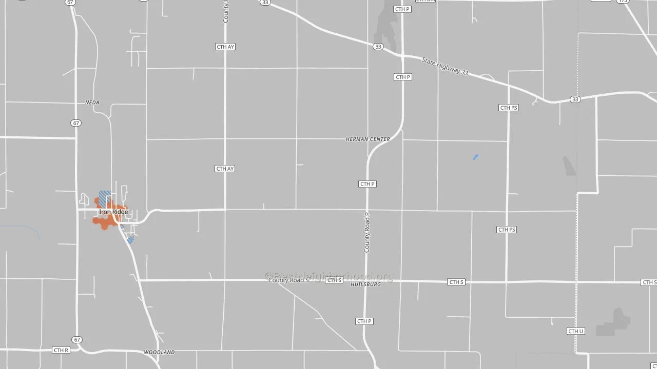 Bike Grade map of Herman Center, WI