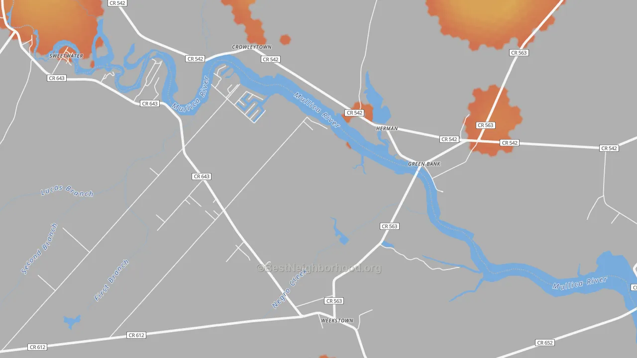 Bike Grade map of Herman, NJ