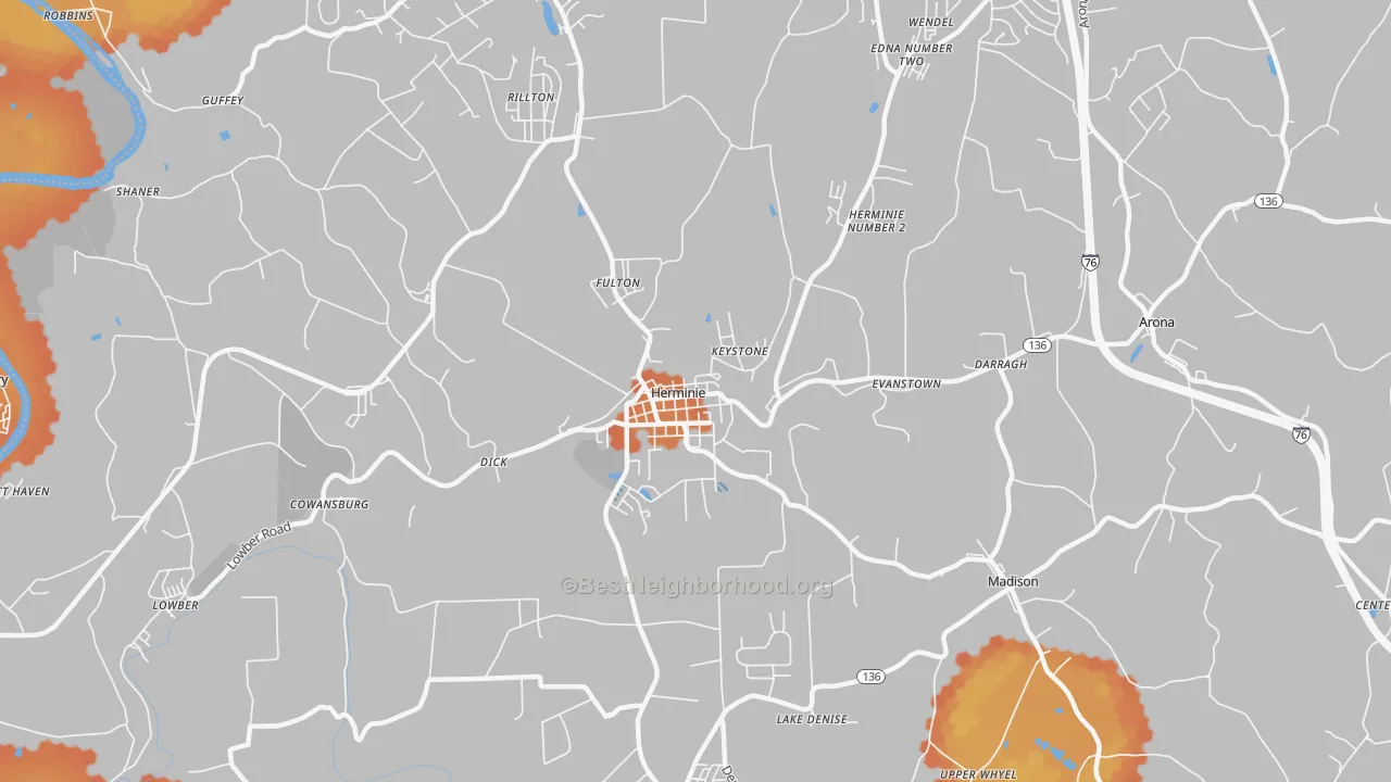 Bike Grade map of Herminie, PA
