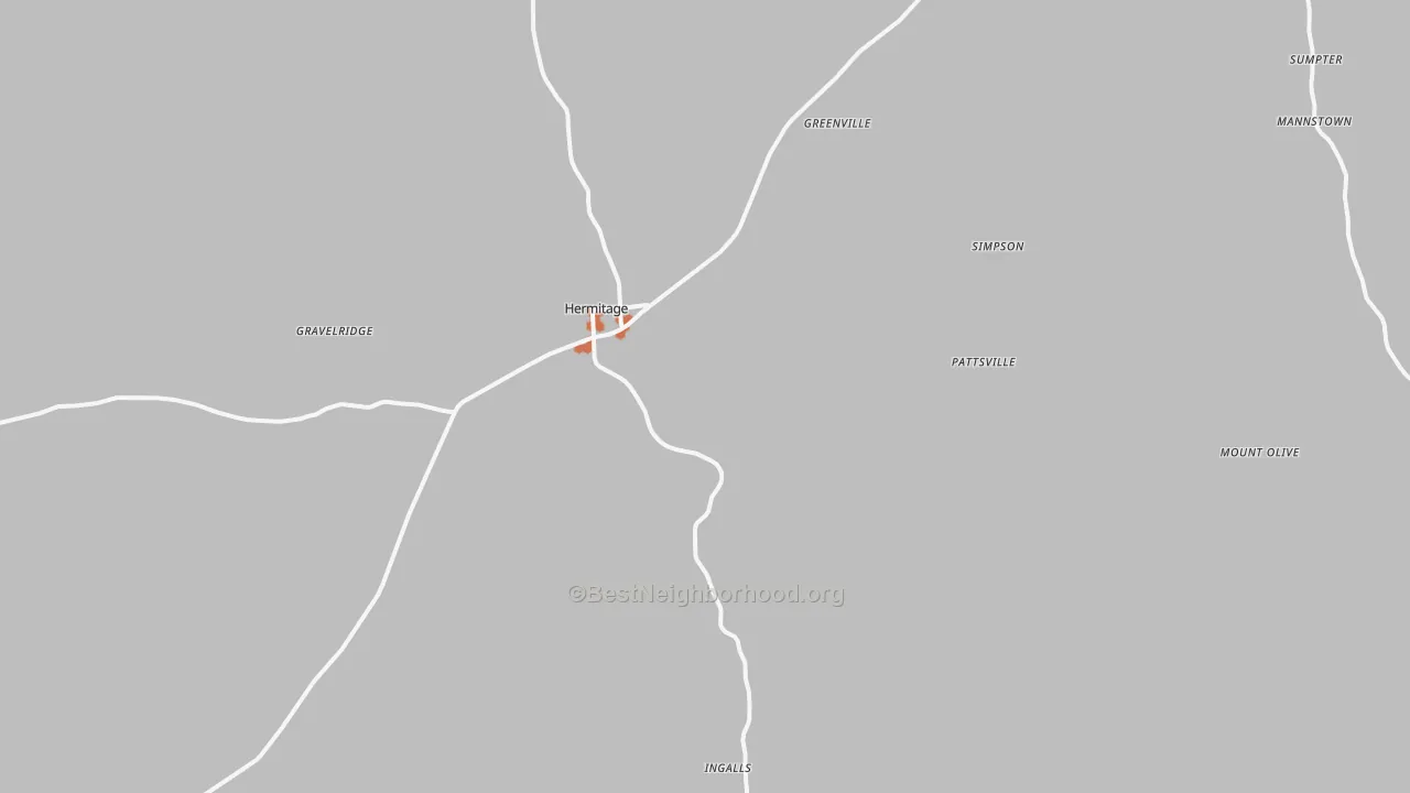 Bike Grade map of Hermitage, AR