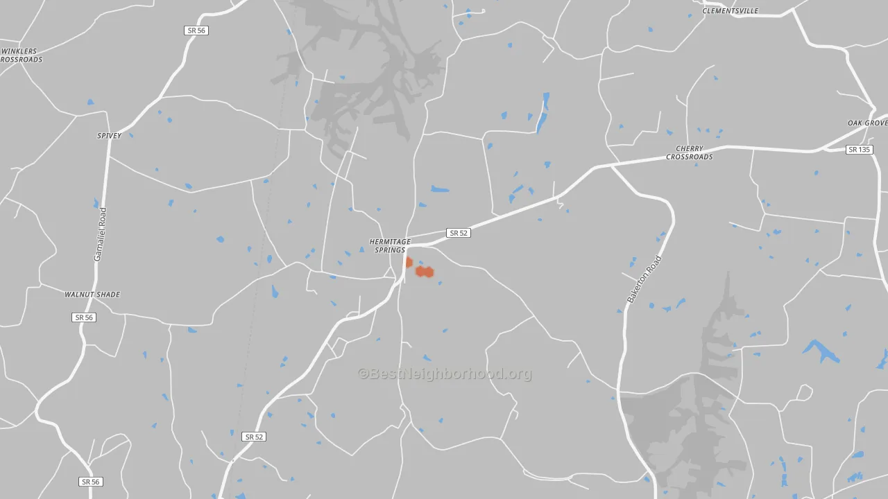 Bike Grade map of Hermitage Springs, TN