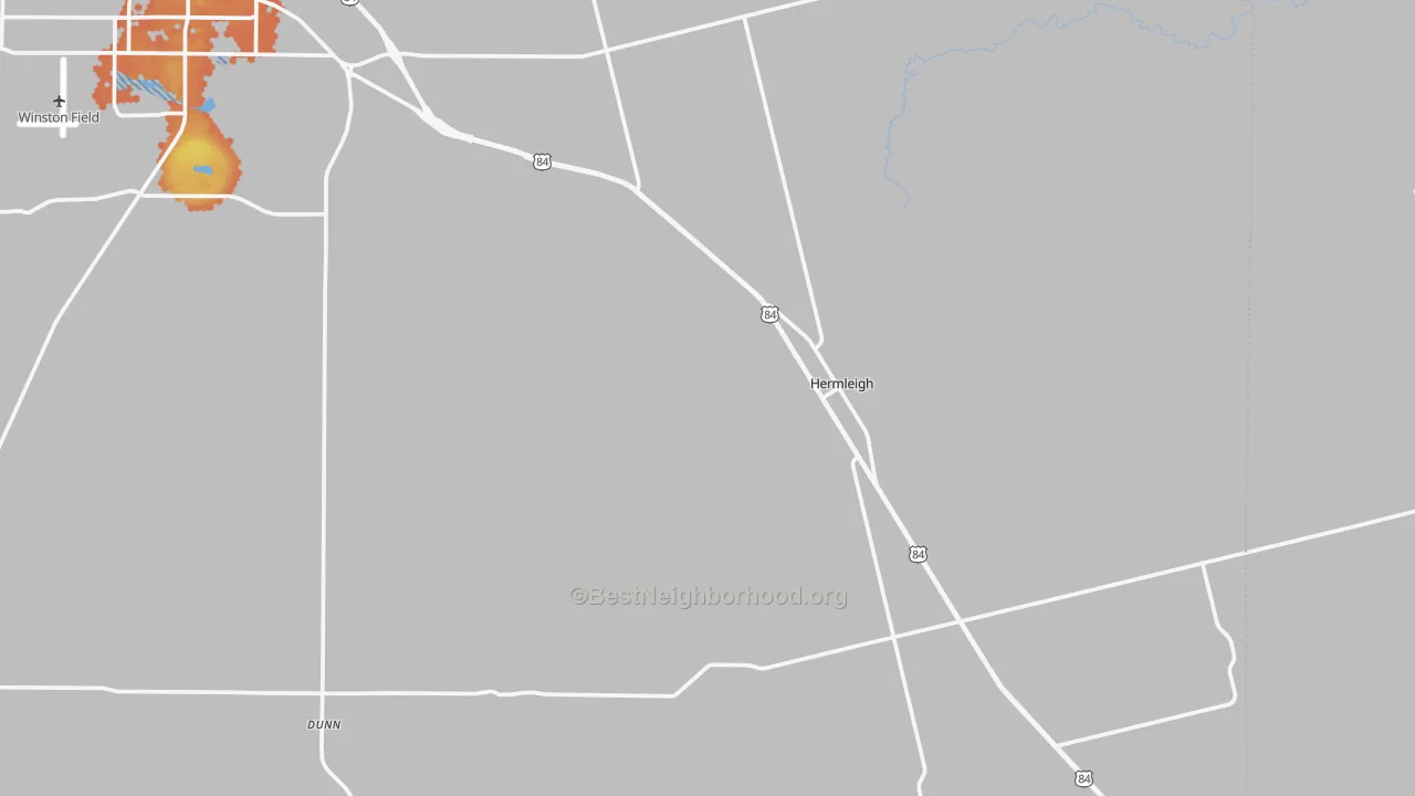 Bike Grade map of Hermleigh, TX