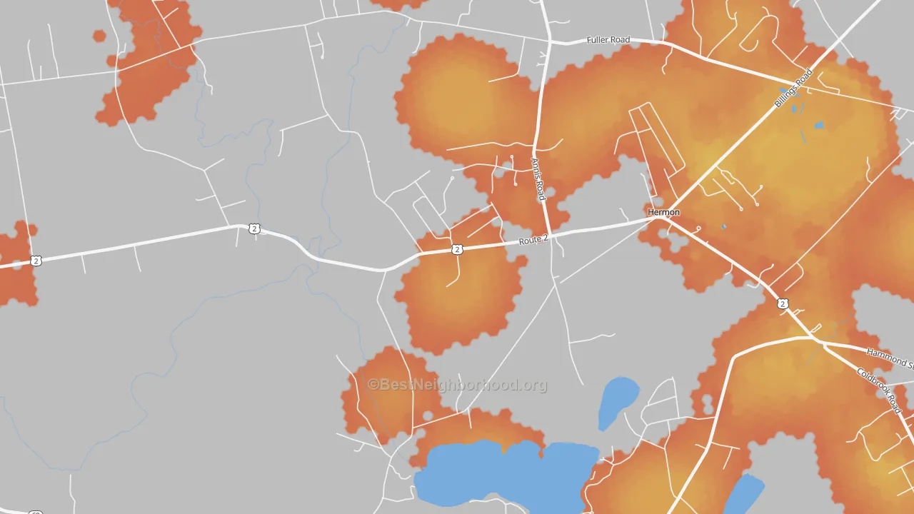 Bike Grade map of Hermon, ME