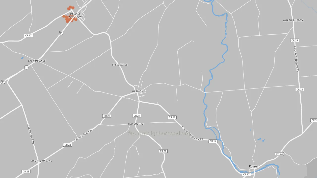 Bike Grade map of Hermon, NY