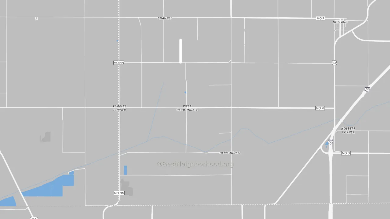 Bike Grade map of Hermondale, MO