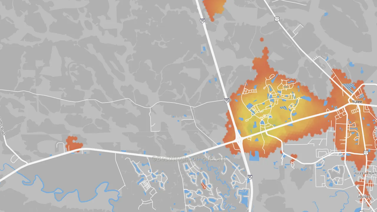 Bike Grade map of Hero, FL