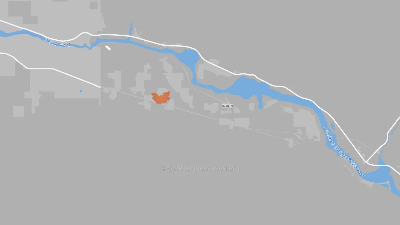 Bike Grade map of Heron, MT