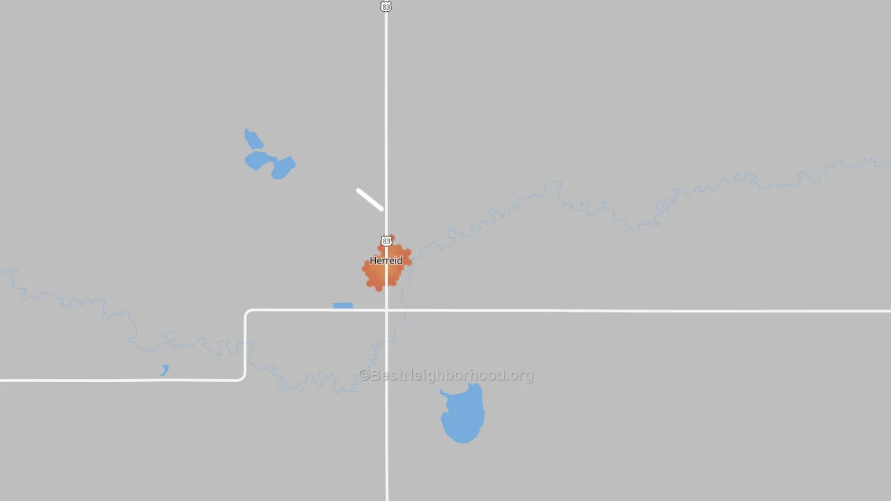 Bike Grade map of Herreid, SD