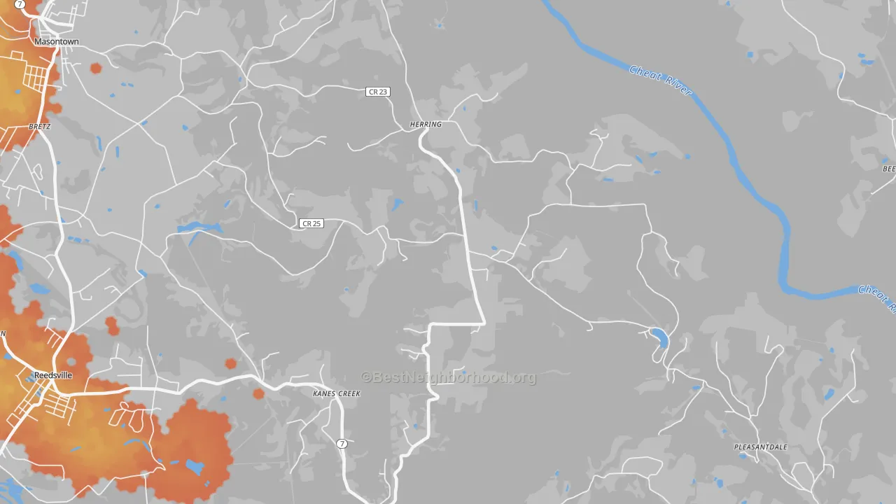 Bike Grade map of Herring, WV
