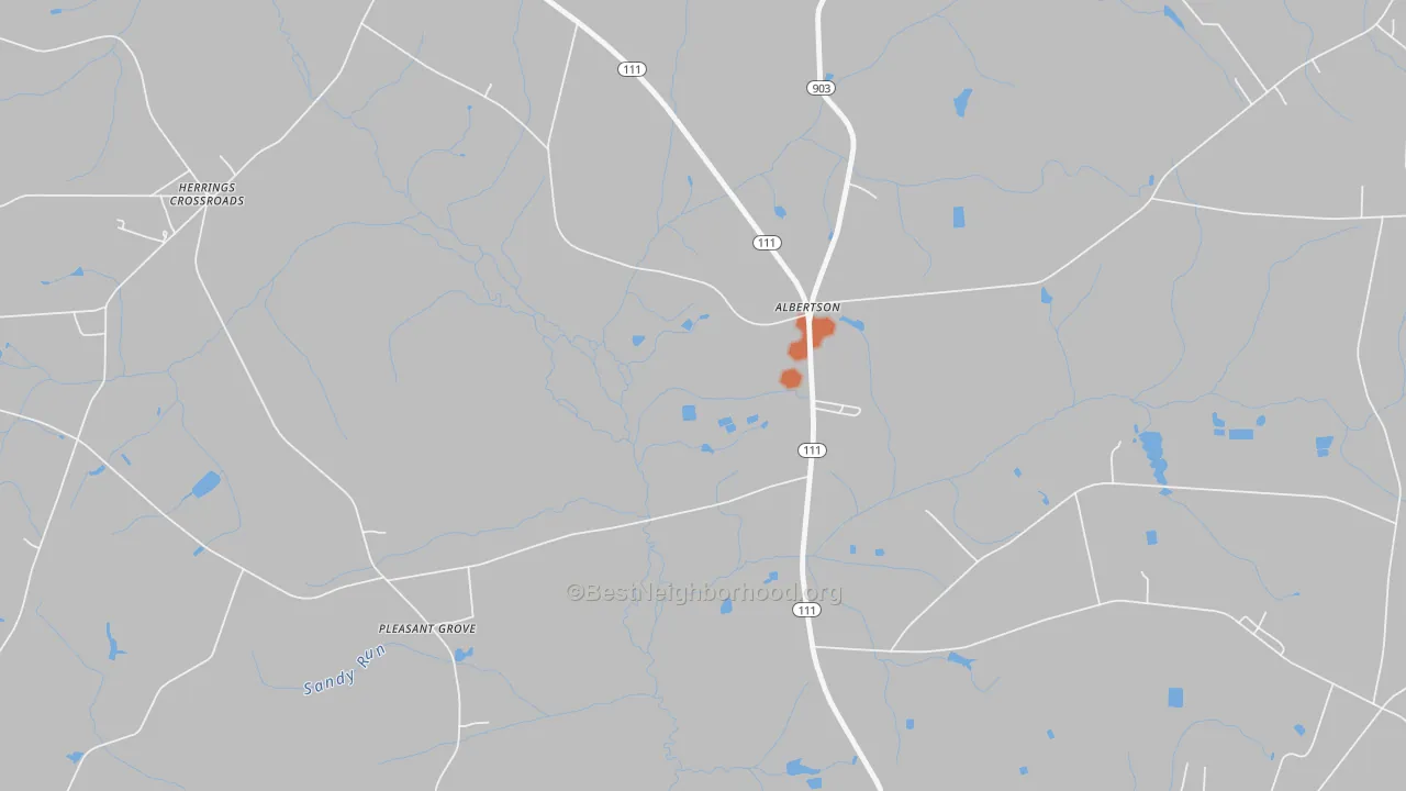 Bike Grade map of Herrings Crossroads, NC