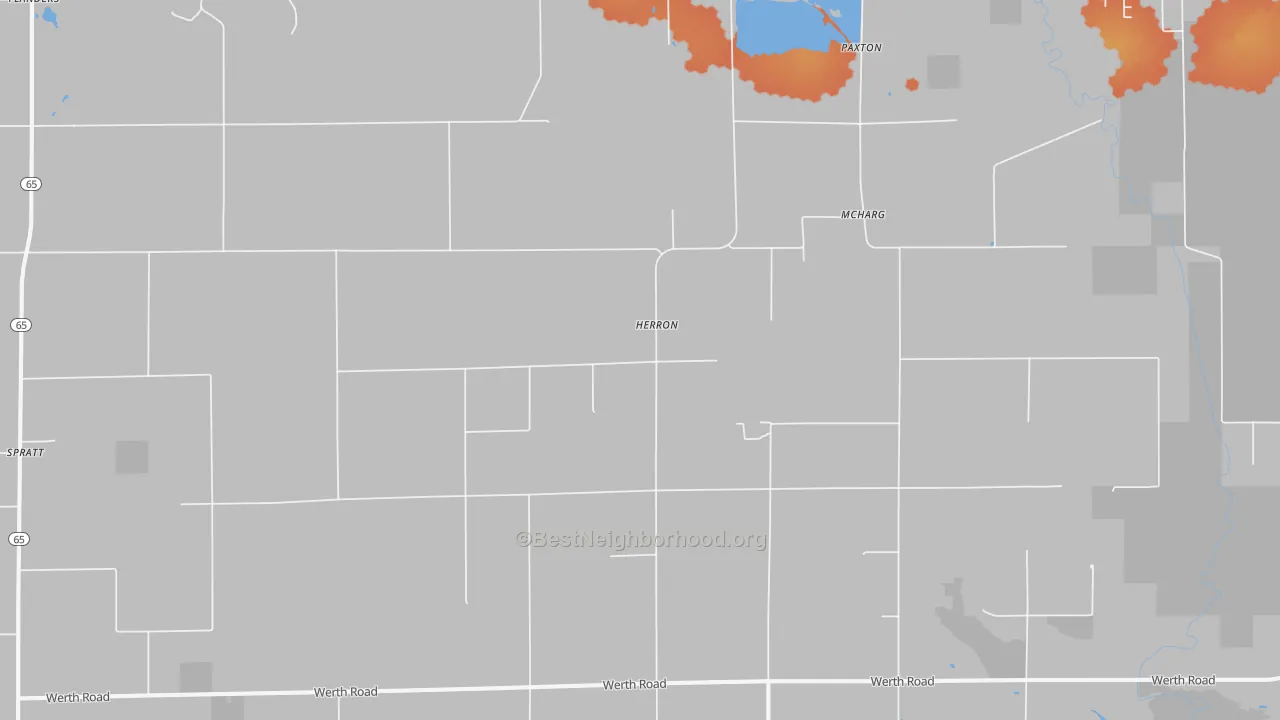 Bike Grade map of Herron, MI