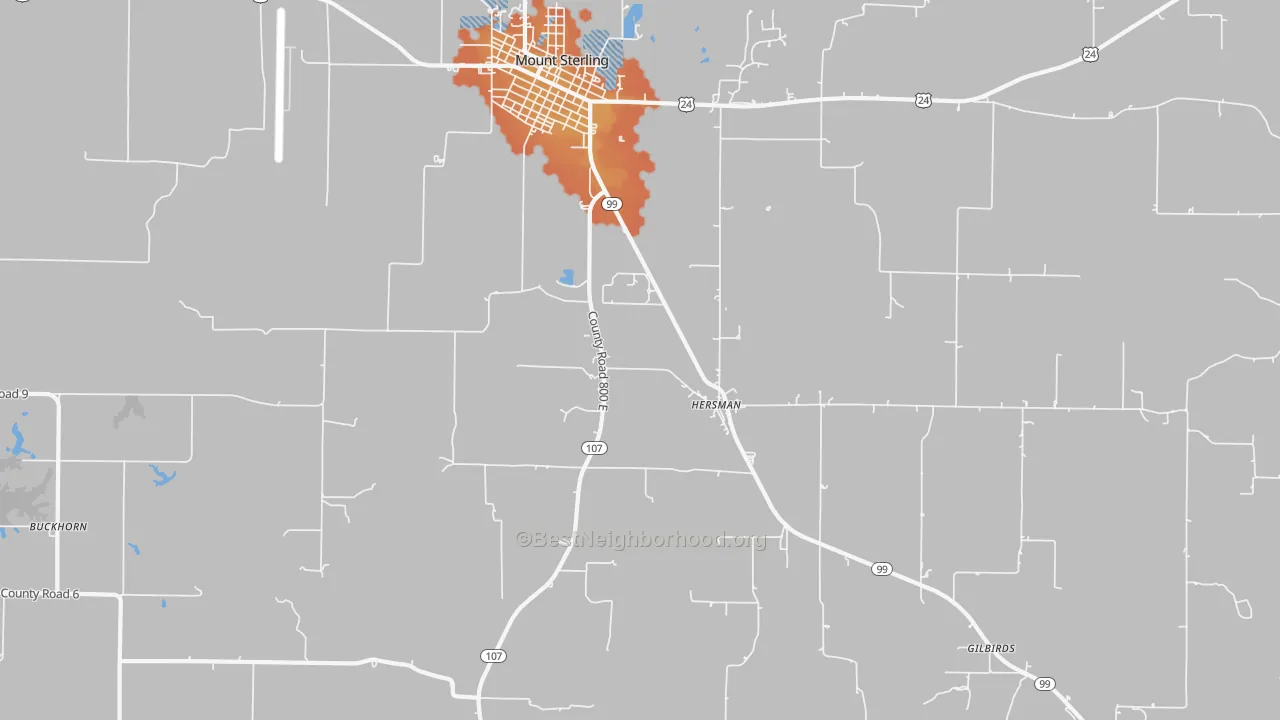 Bike Grade map of Hersman, IL