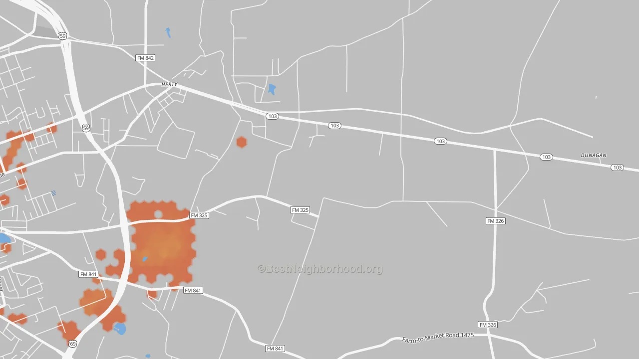 Bike Grade map of Herty, TX