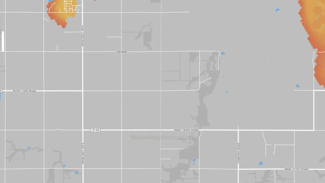 Bike Grade map of Hesper, KS