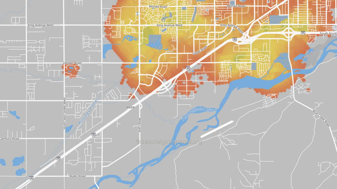 Bike Grade map of Hesper, MT