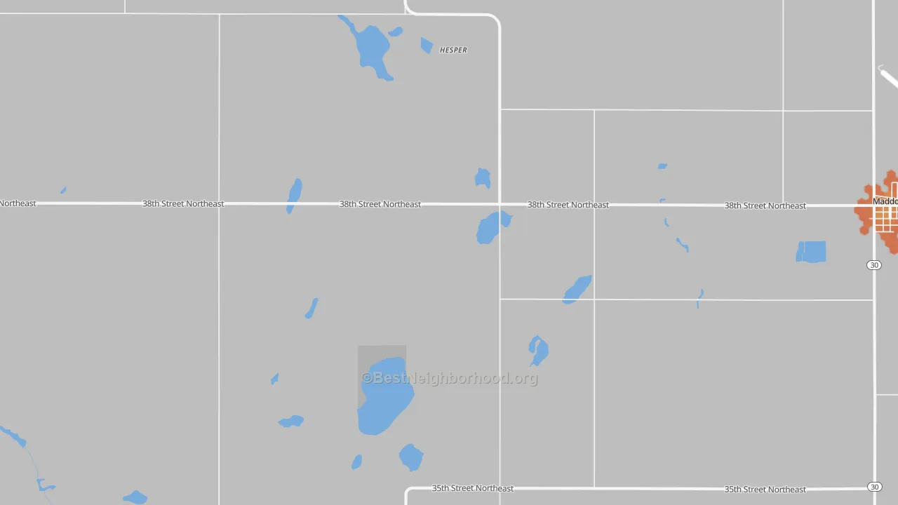 Bike Grade map of Hesper, ND