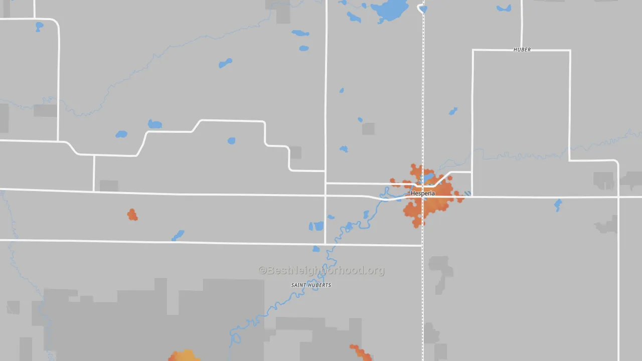 Bike Grade map of Hesperia, MI