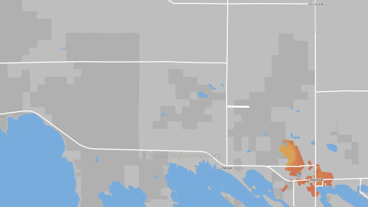 Bike Grade map of Hessel, MI