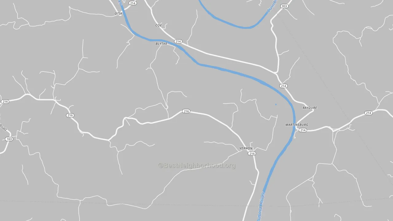 Bike Grade map of Hestand, KY