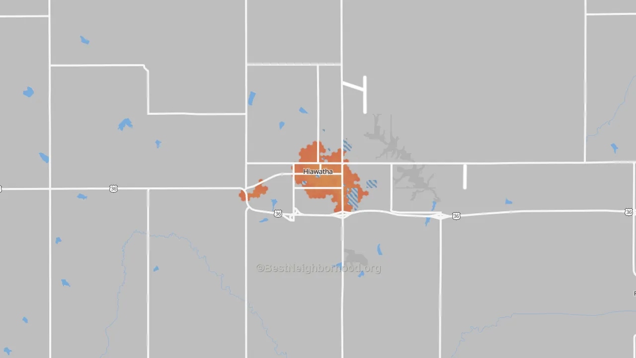 Bike Grade map of Hiawatha, KS