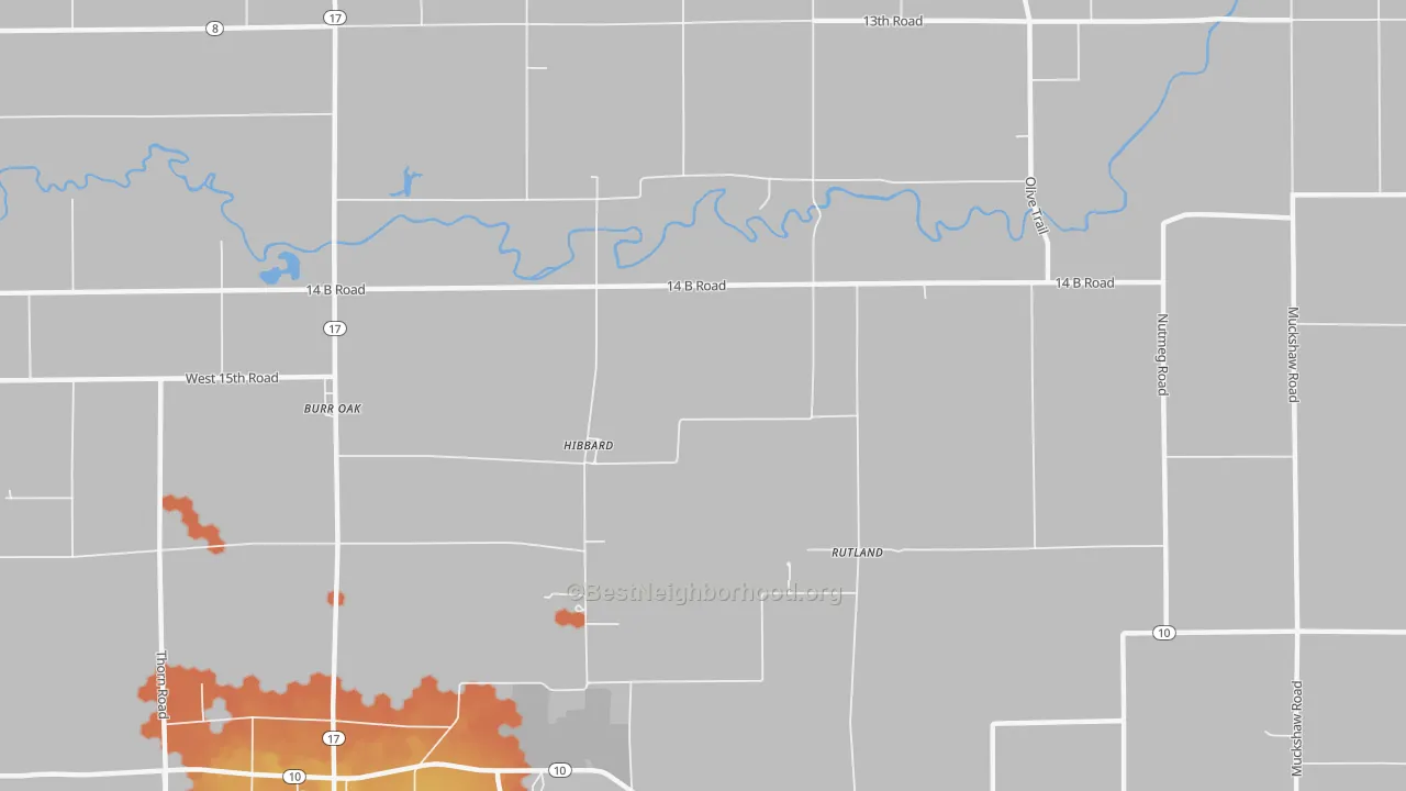 Bike Grade map of Hibbard, IN