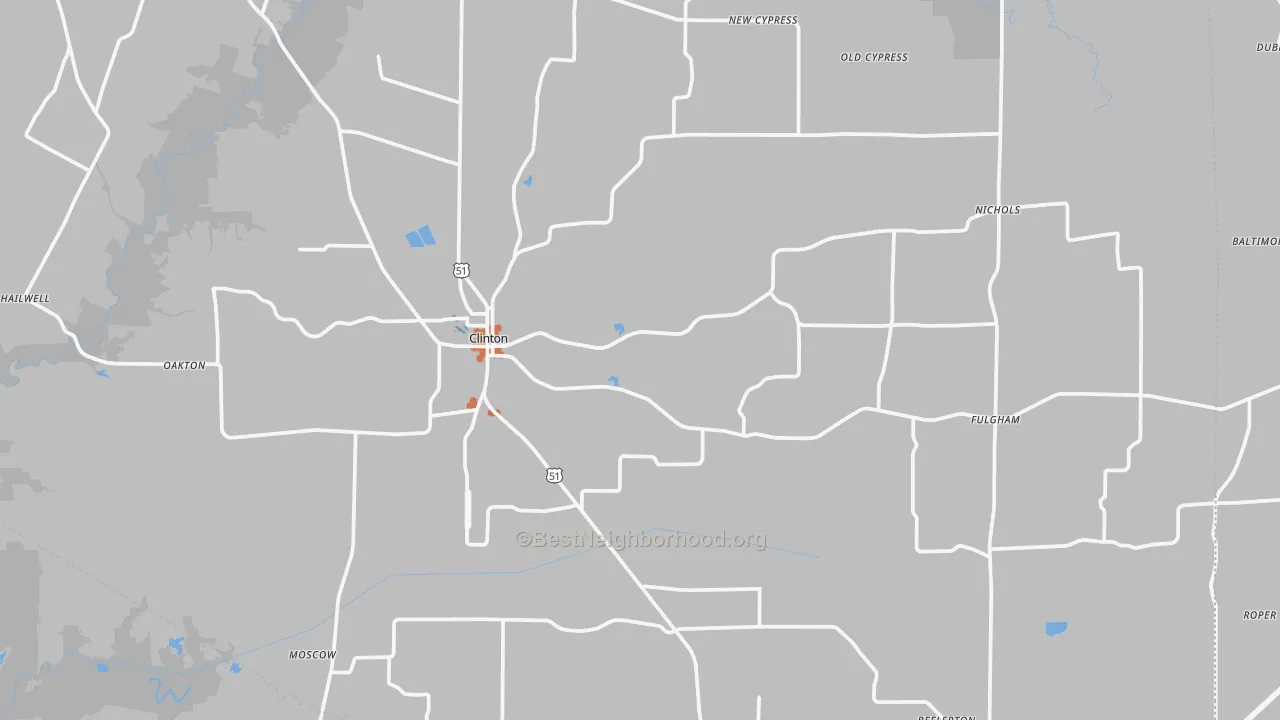 Bike Grade map of Hickman County, KY