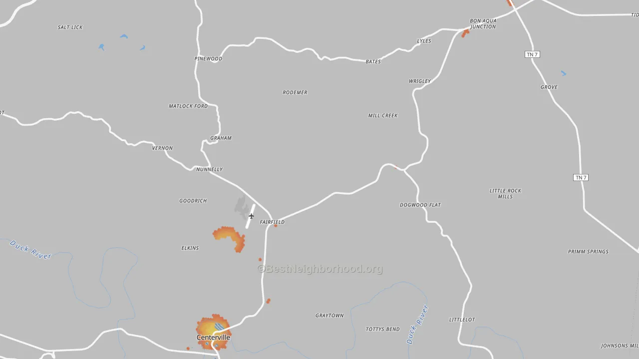 Bike Grade map of Hickman County, TN