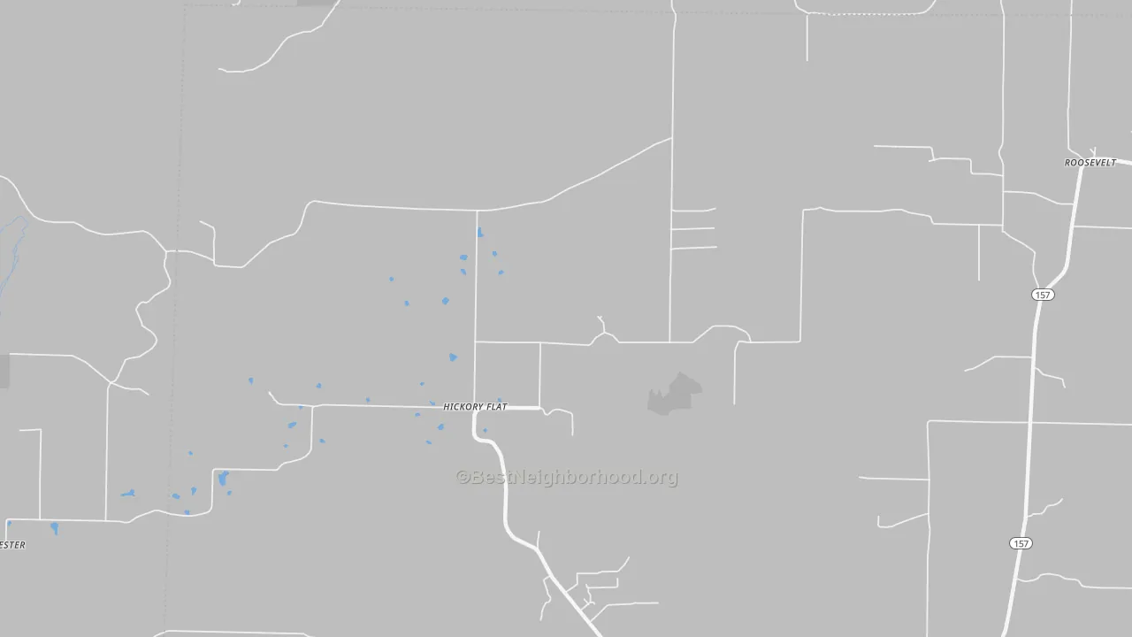 Bike Grade map of Hickory Flat, AR