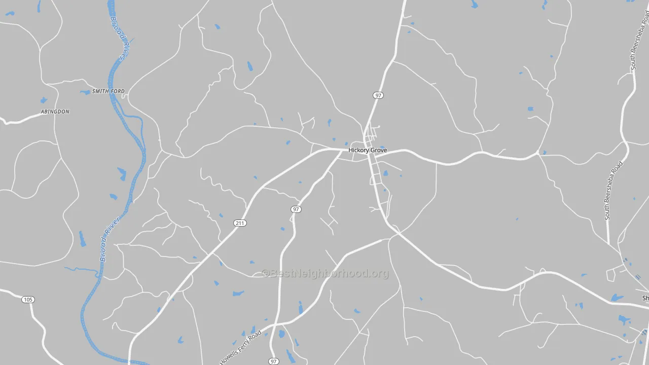 Bike Grade map of Hickory Grove, SC