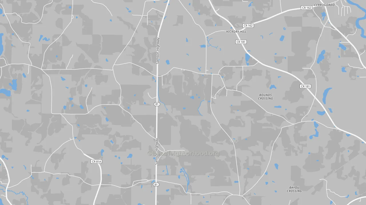 Bike Grade map of Hickory Hill, FL