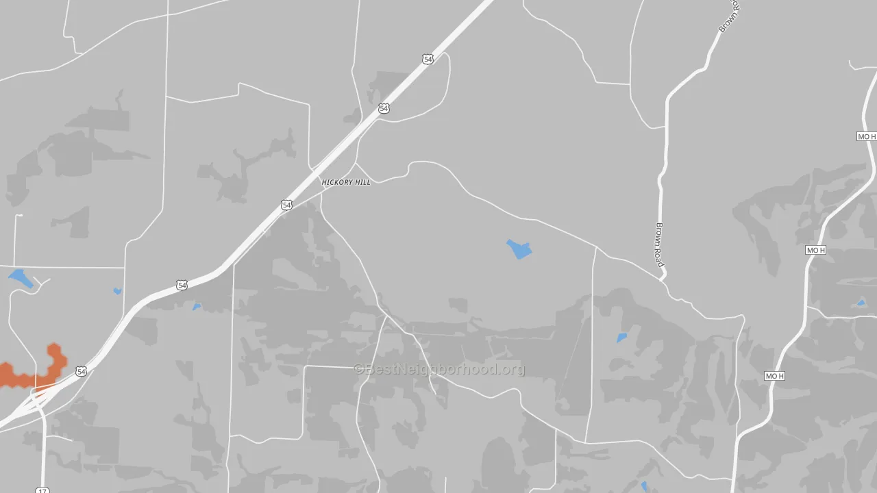 Bike Grade map of Hickory Hill, MO