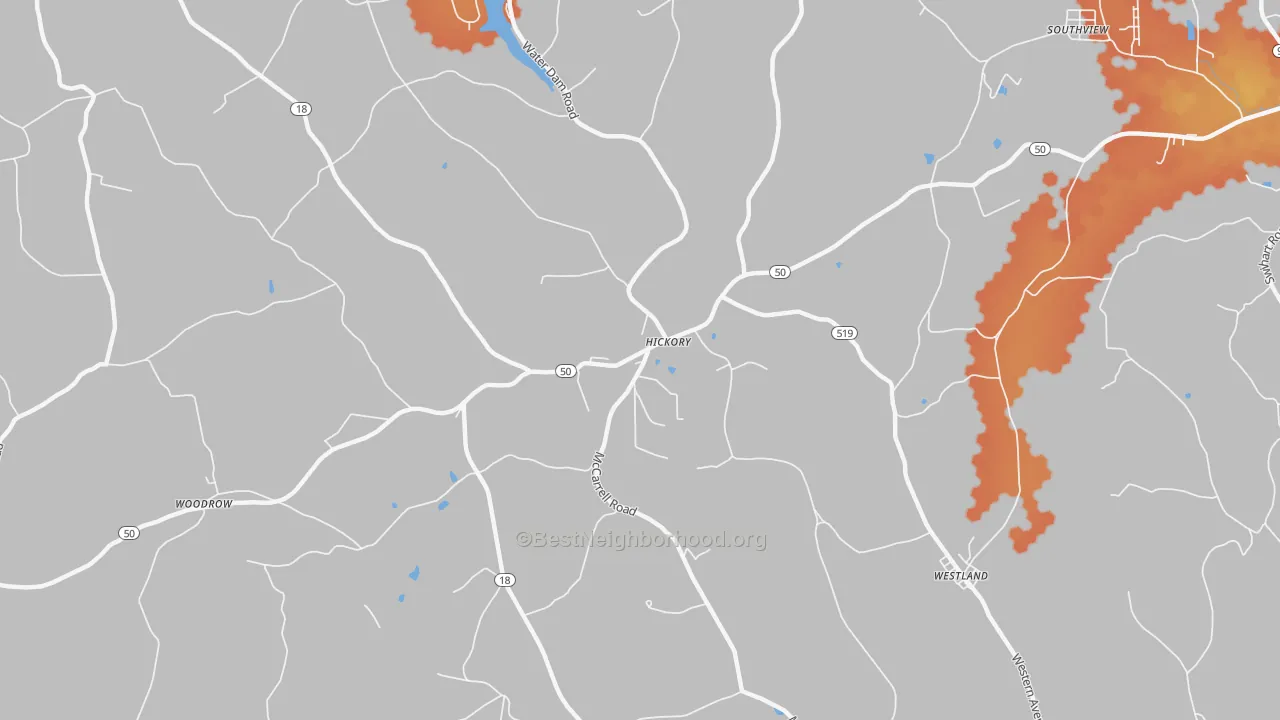 Bike Grade map of Hickory, PA