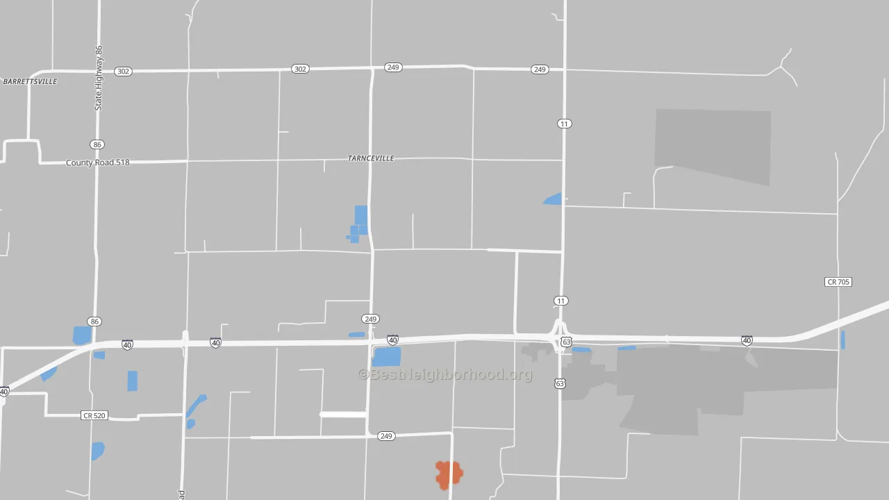 Bike Grade map of Hickory Plains, AR