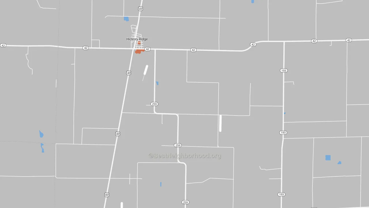 Bike Grade map of Hickory Ridge, AR