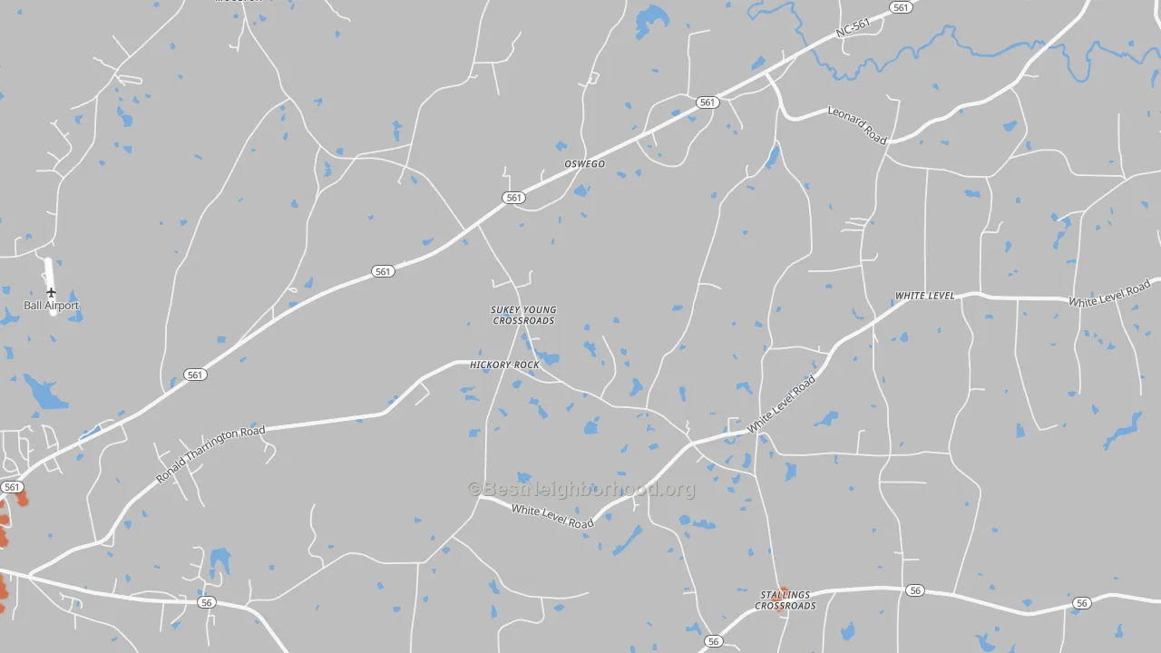 Bike Grade map of Hickory Rock, NC