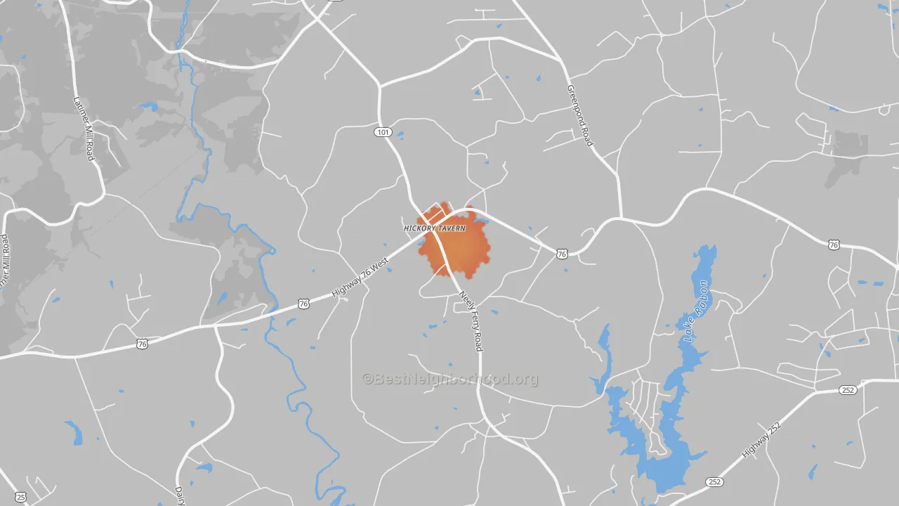 Bike Grade map of Hickory Tavern, SC