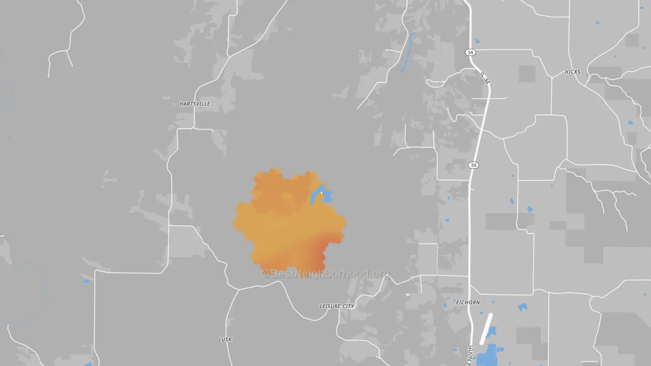Bike Grade map of Hicks, IL