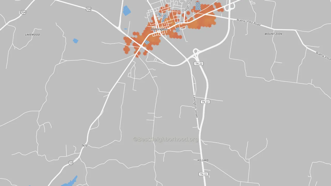 Bike Grade map of Hico, TN